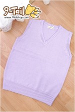 เสื้อกั๊ก/สเวตเตอร์แขนกุด แบบหนากันหนาว สีม่วง (SizeL)