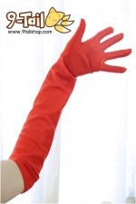 ถุงมือผ้า ยาวถึงศอก (45 cm) สีแดง