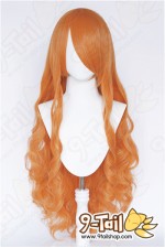 วิกยาวลอน สีส้ม ไหมผสม 100 cm